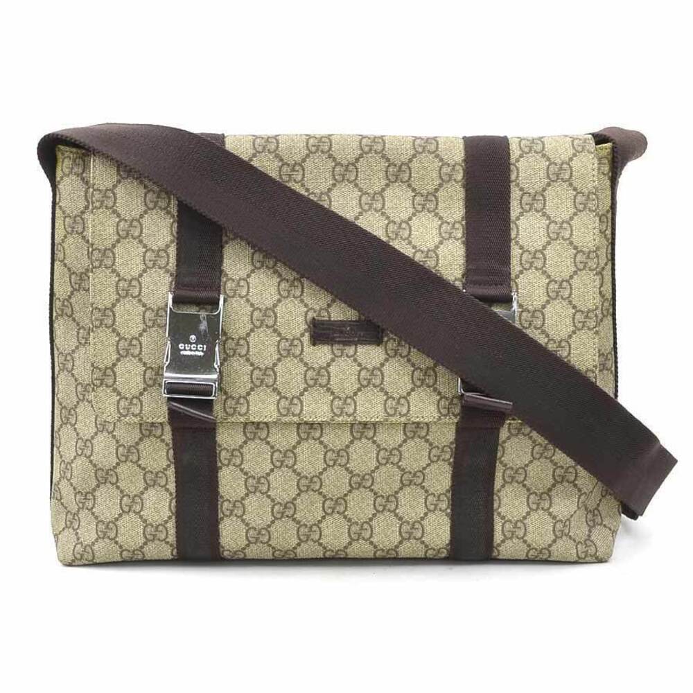 Gucci GG Supreme Canvas Shoulder Bag Brown